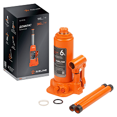 Домкрат бутылочный 6т PRO (MIN - 195 мм, MAX - 380 мм) (AJ-B-06)